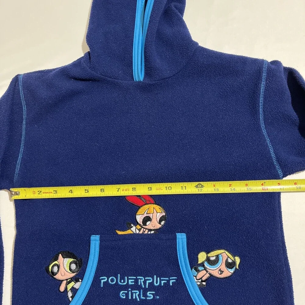 Vintage 90s 2000 Powerpuff Girls Fleece Hoodie Girls Medium Cartoon Network